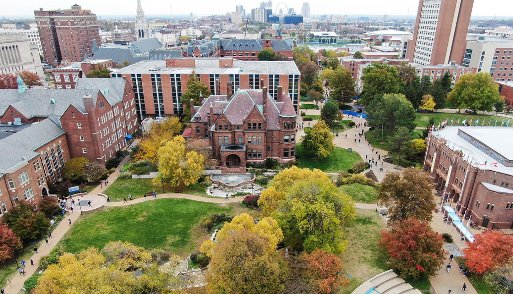 Aerial view of SLU's Campus